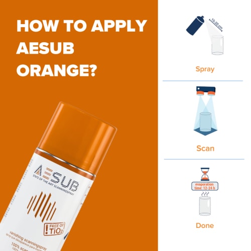AESUB Orange, 1 case (12 cans), vanishing, Scanning time approx. 4-8 h product photo Back View L