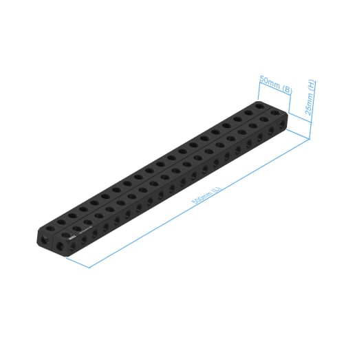 Base plate - 25x50x500mm, AF25 product photo Back View L